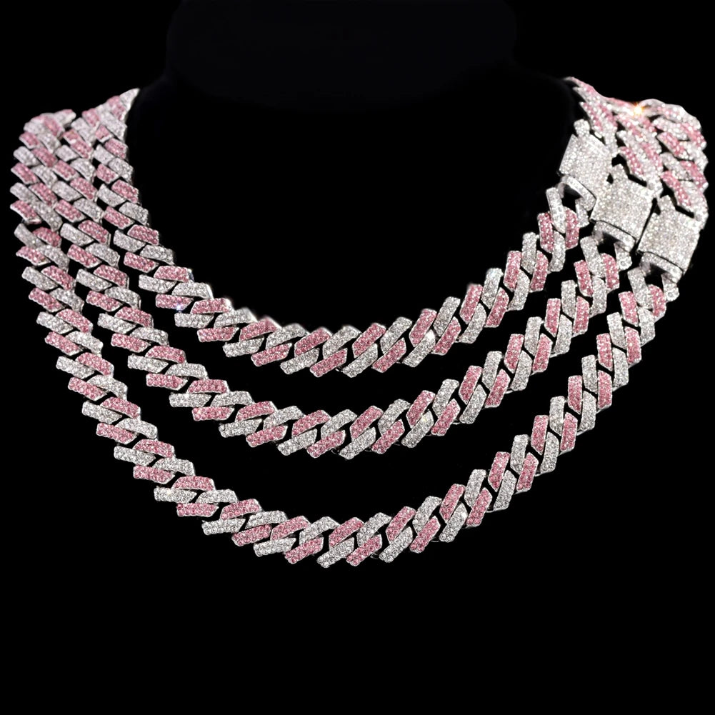14mm Iced Out Rhombus Cuban Link Chain