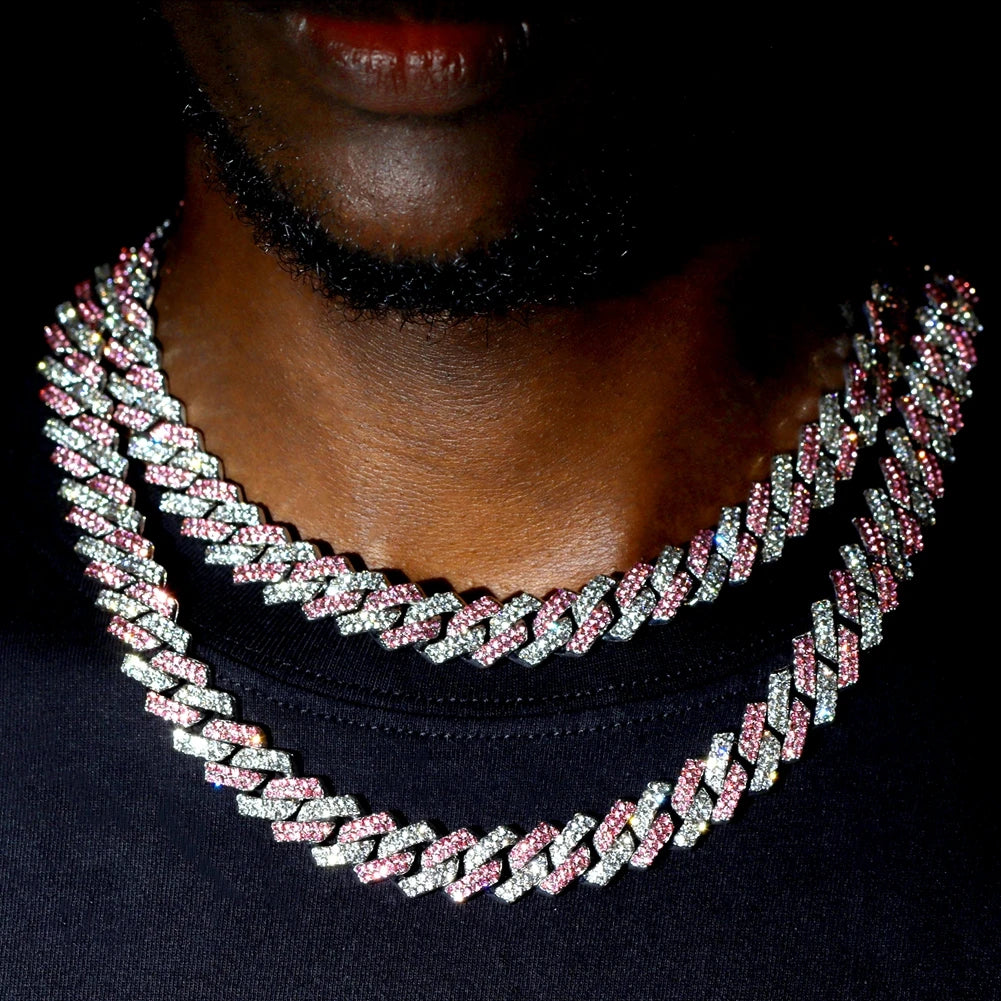 14mm Iced Out Rhombus Cuban Link Chain