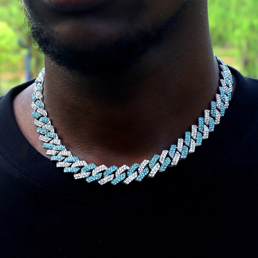 14mm Iced Out Rhombus Cuban Link Chain
