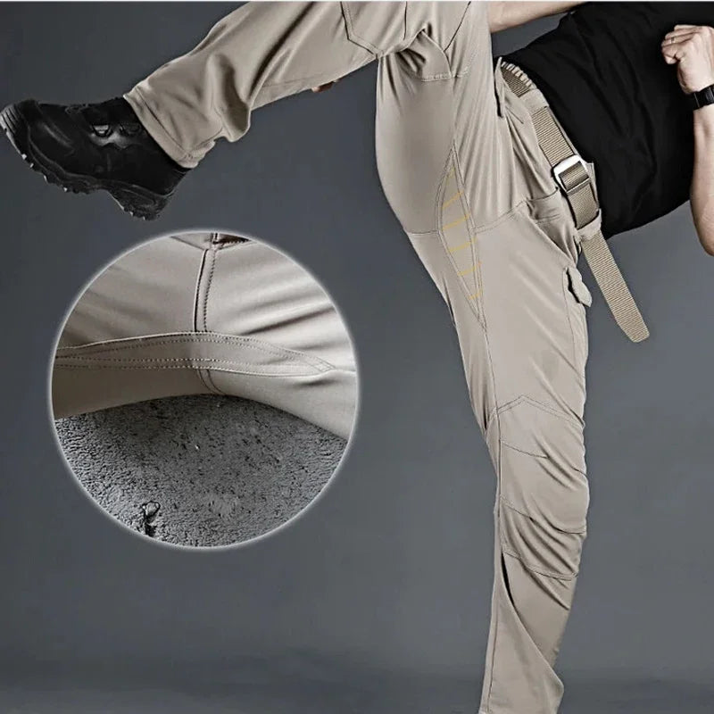 Men Tactical Elastic Pants Spring Autumn City Cargo Trousers Military Combat Hiking Camping Climbing Quick Dry Casual Sportswear