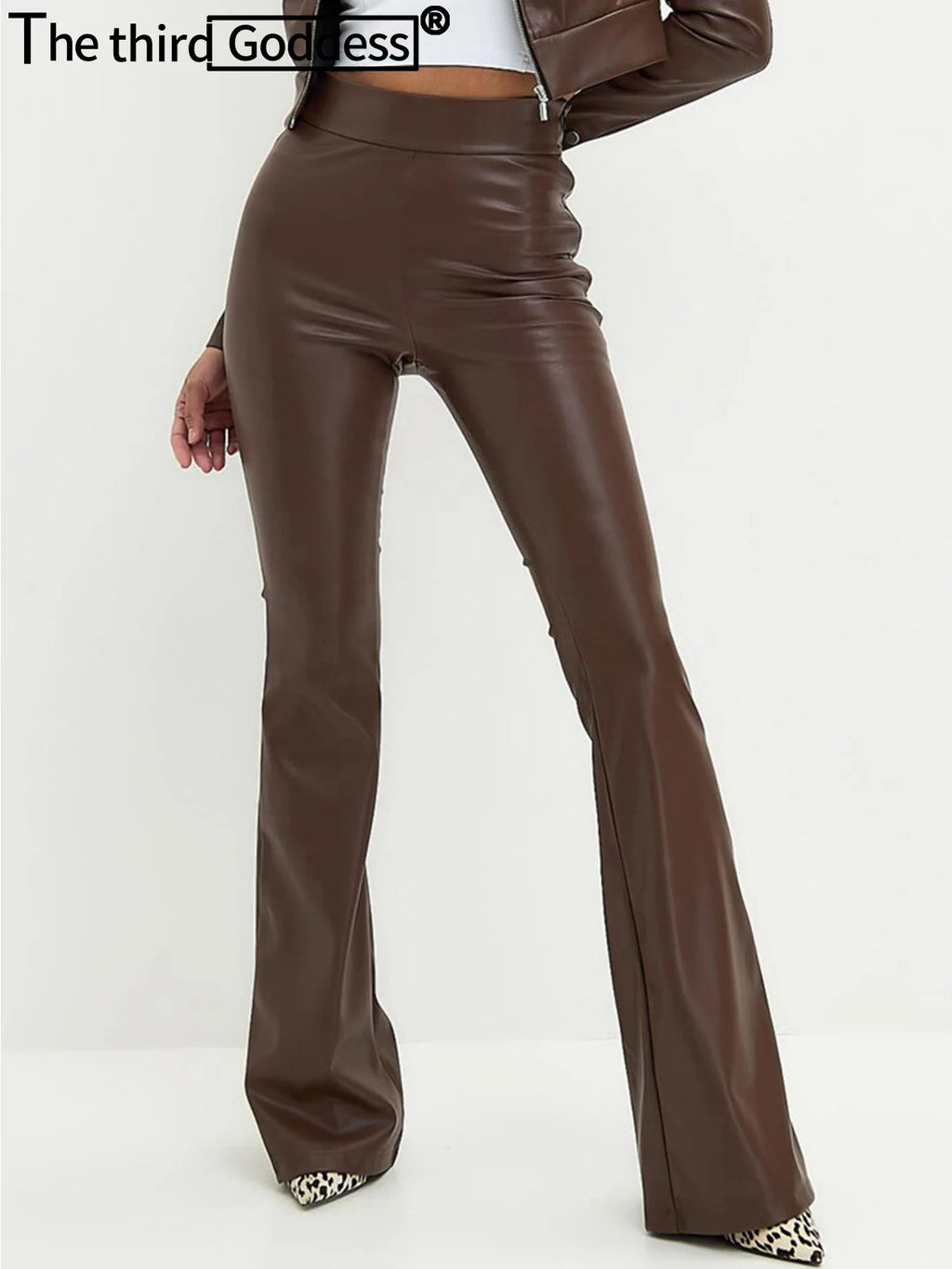 High-Waist Faux Leather Pants for Women