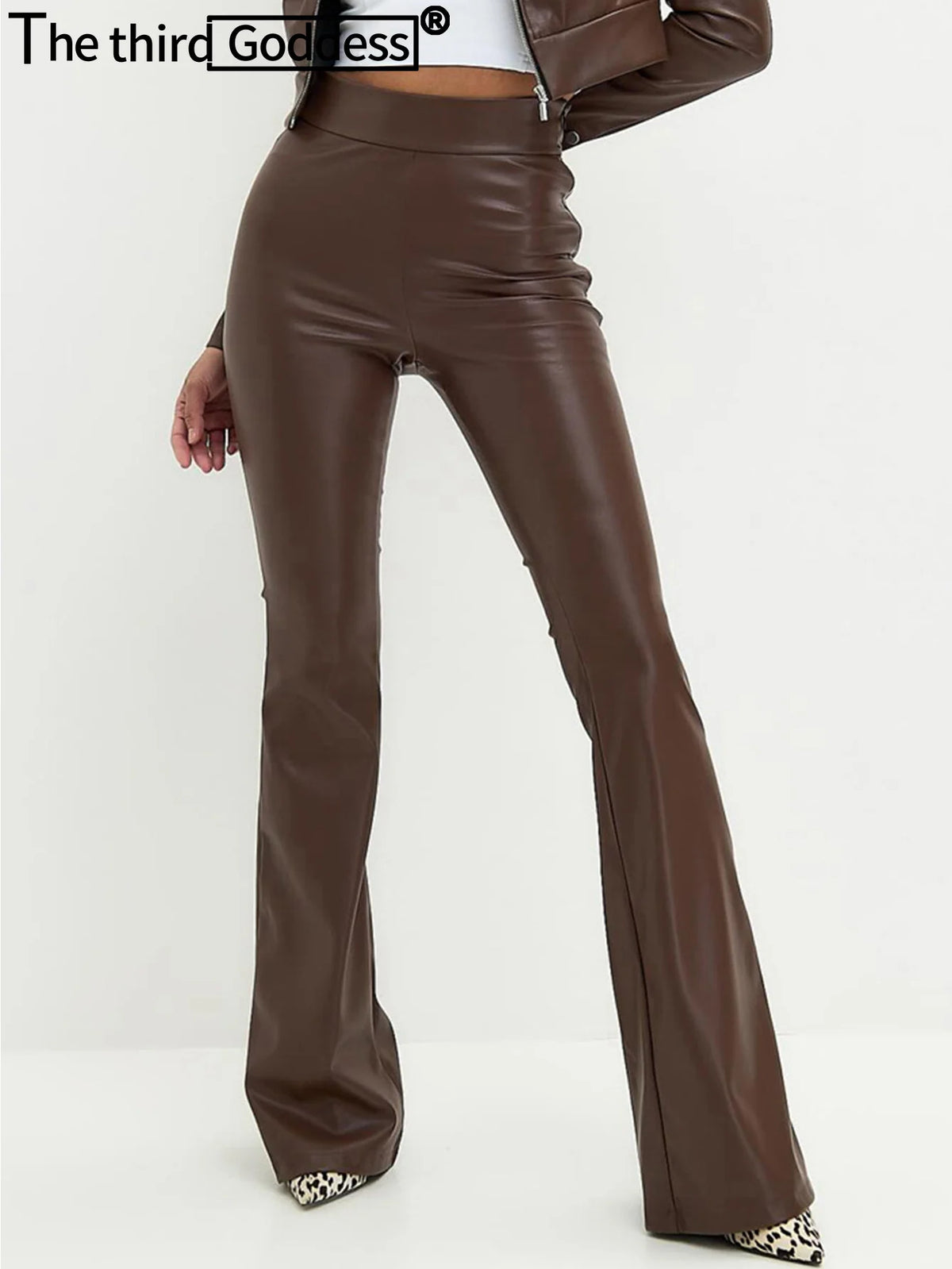 High-Waist Faux Leather Pants for Women