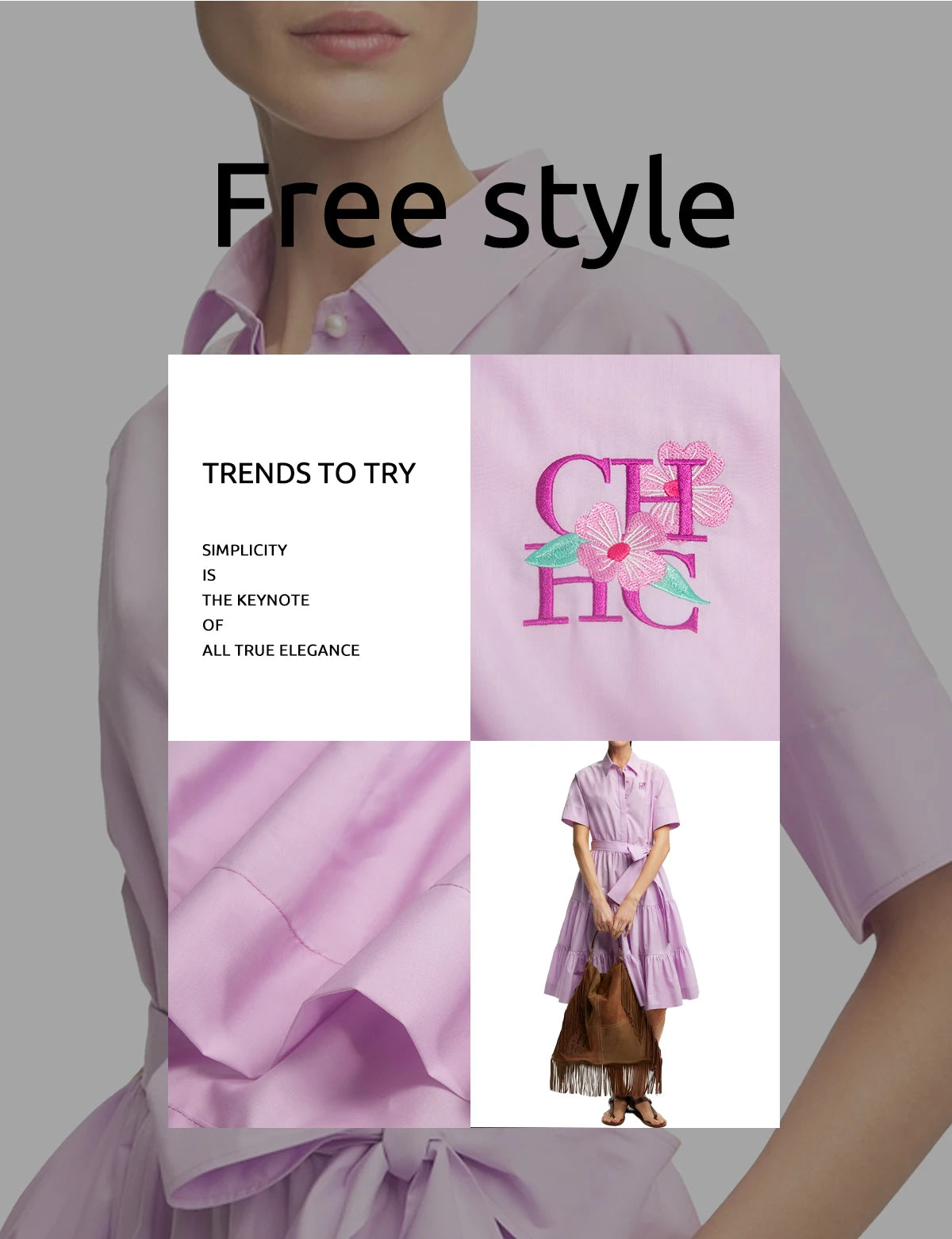CHCH 2025 Women Dress Summer Office Lady Elegant Long Sleeve Solid Color Shirt Sundress Casual Loose Buttons Lace Up Dress