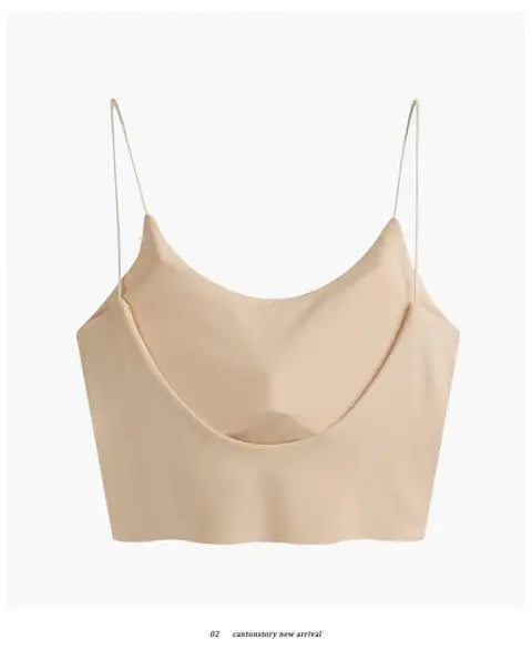 Ice Silk Backless Cami Bralette Top