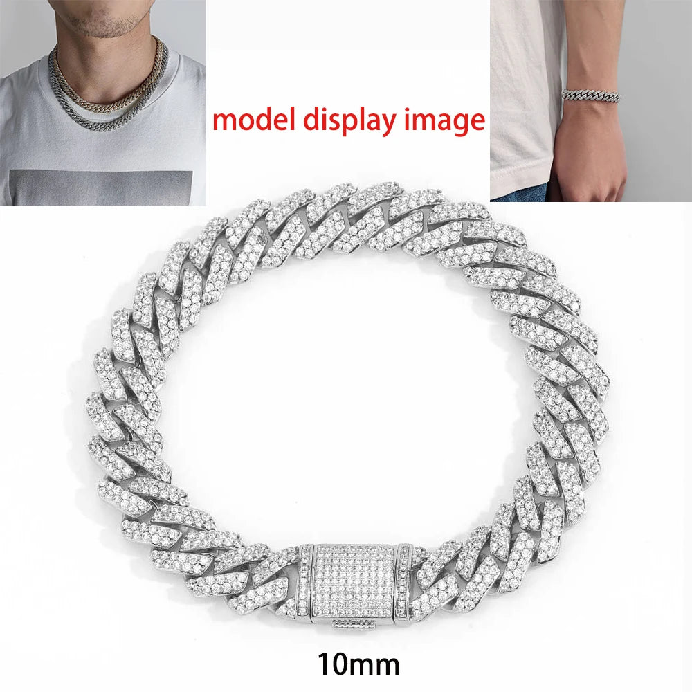Iced Out CZ Cuban Link Chain — 10mm–20mm | Gold & Silver | Bracelet & Necklace | Men's Hip Hop Jewelry