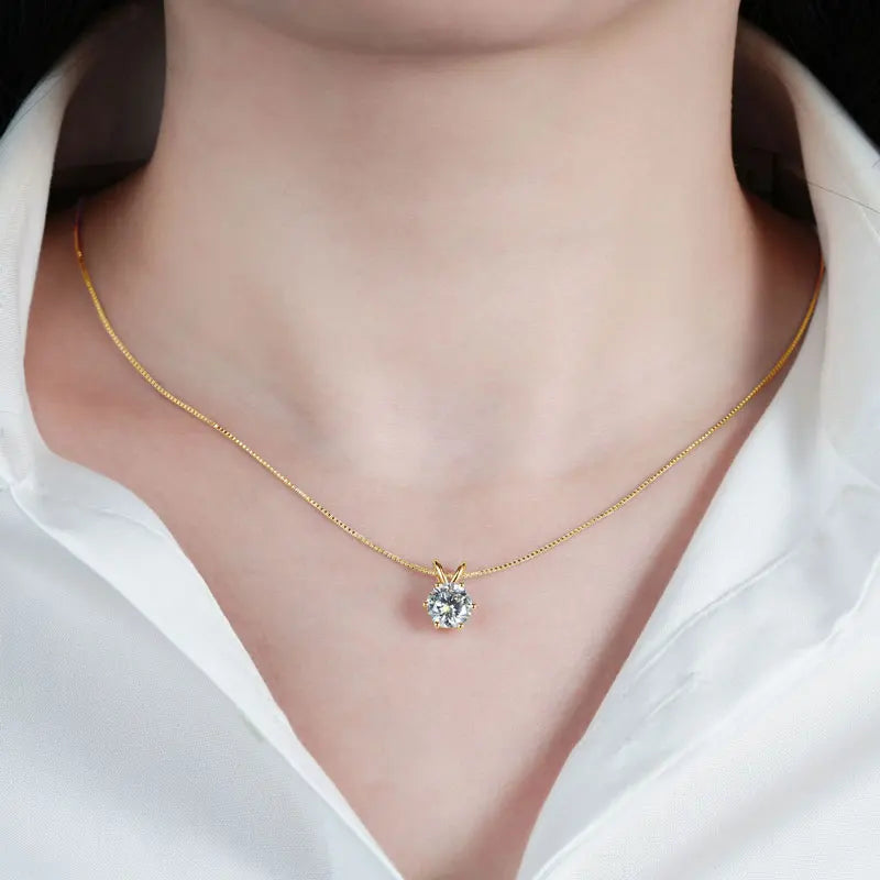 Moissanite Solitaire Pendant Necklace