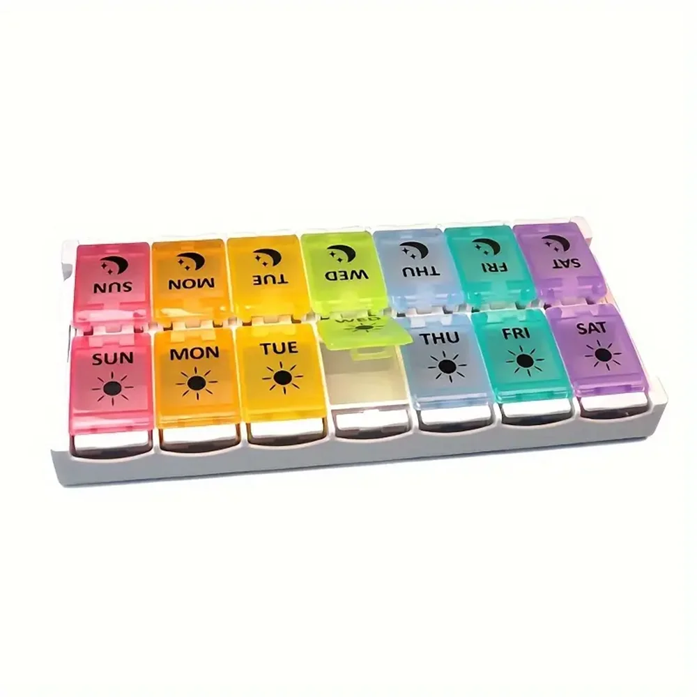 A Weekly Pill Organizer, A 7-day Pill Box, A Cute Pill Box For Travel, A Daily Pill Dispenser Stand Container For Medication