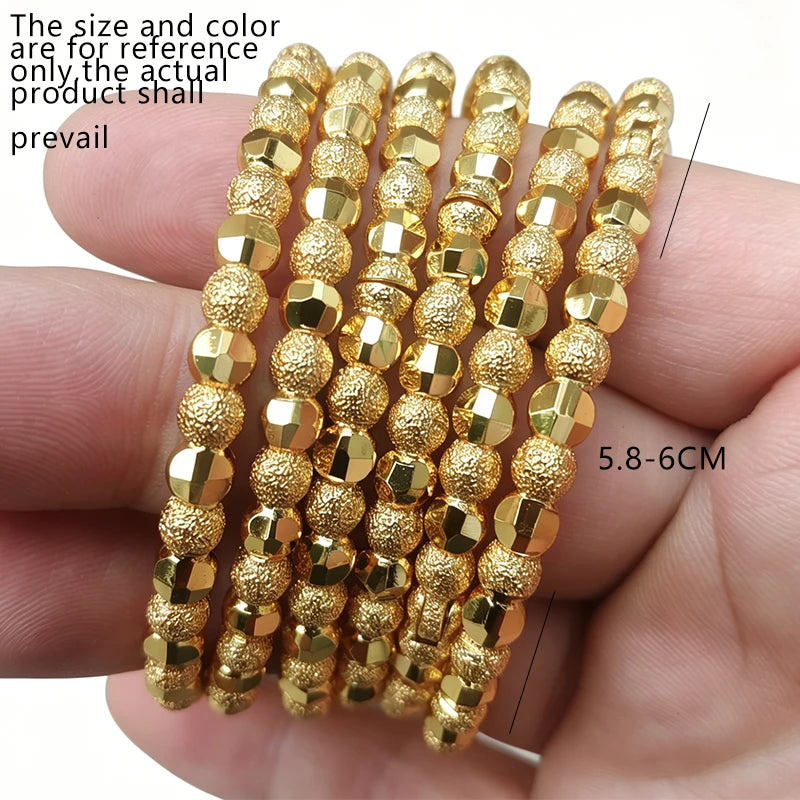 6Pcs/lot New Nigerian Wedding African Costume Bangles Dubai Fashion Charm Bangles&Bracelets For Women Party Gift