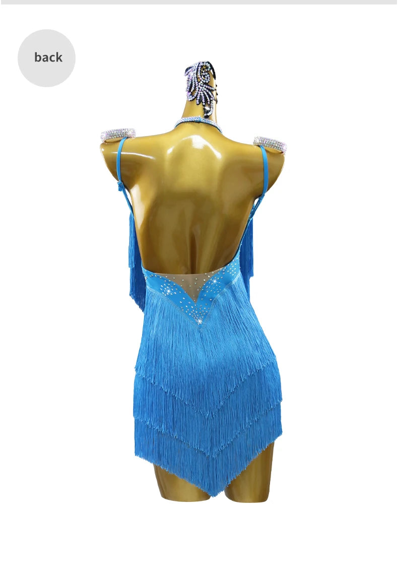 Dress For Dancing Female Dance Suit Evening Dress Latin Competition Costume 2026 Elegant Party Wear Sports Fringed Clothes