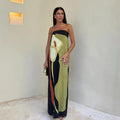 Strapless Backless Printed Maxi Dress — Off-Shoulder Sleeveless | Party Evening | Women's S–XL