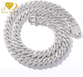 High Quality 2 Rows Prong Cuban Chain 8mm 12mm 16mm 20mm Iced Out Moissanite Cuban Bracelet Link Necklace Mens Hip Hop Jewelry