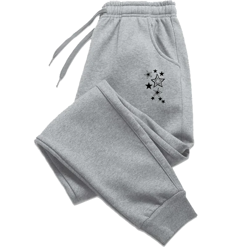 Women's Star Print Straight Leg Pants – Casual Sporty Ankle-Length Trousers