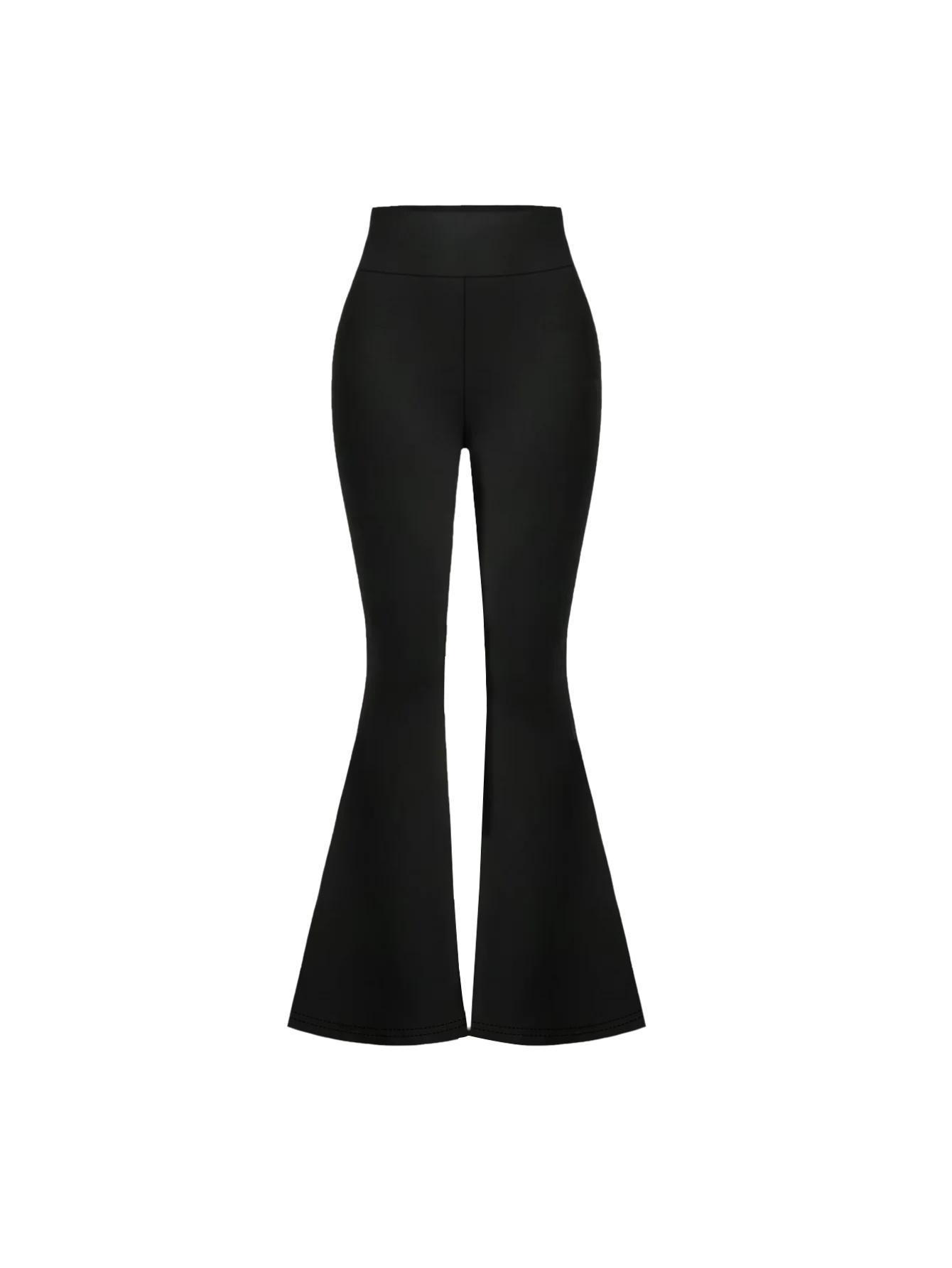 High Waist Bell Bottom Pants — Elastic Waist High Spandex Flare Leggings | Casual High Street | Black Gray Brown | S–XL