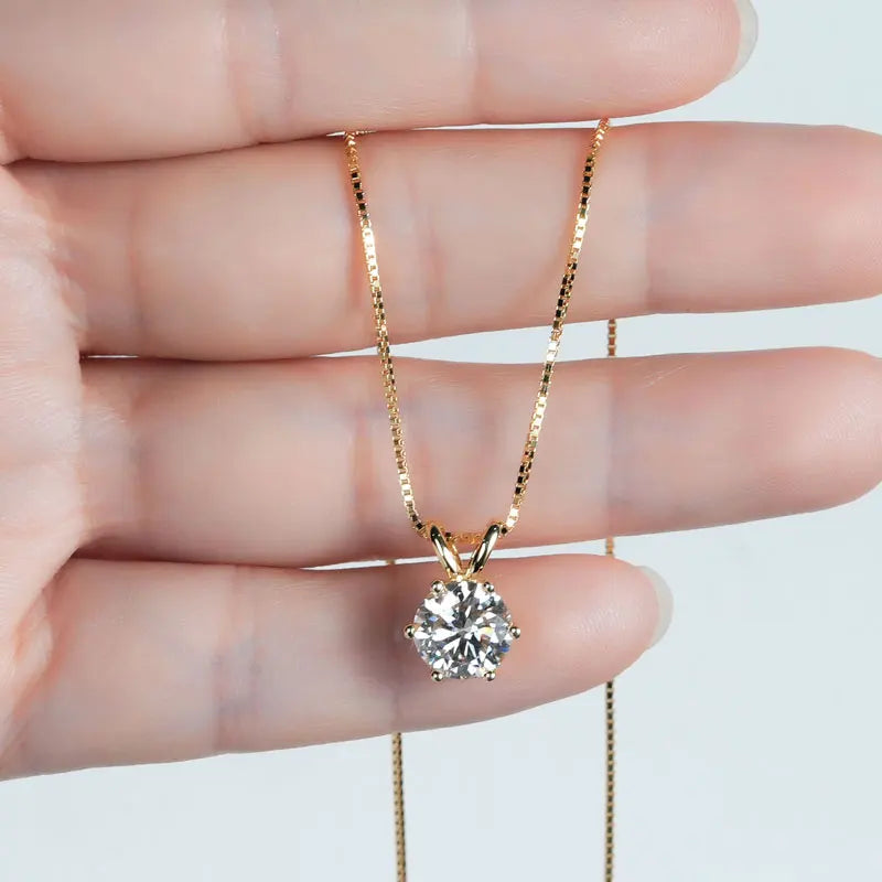 Moissanite Solitaire Pendant Necklace