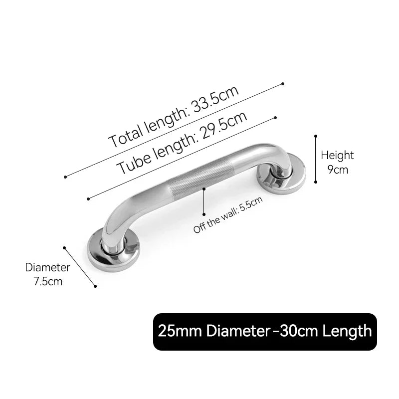 Stainless Steel Grab Bar Anti Slip Shower Safety Support Handle Bathroom Tub Toilet Handrail Prevent Falls Bathroom Fixture