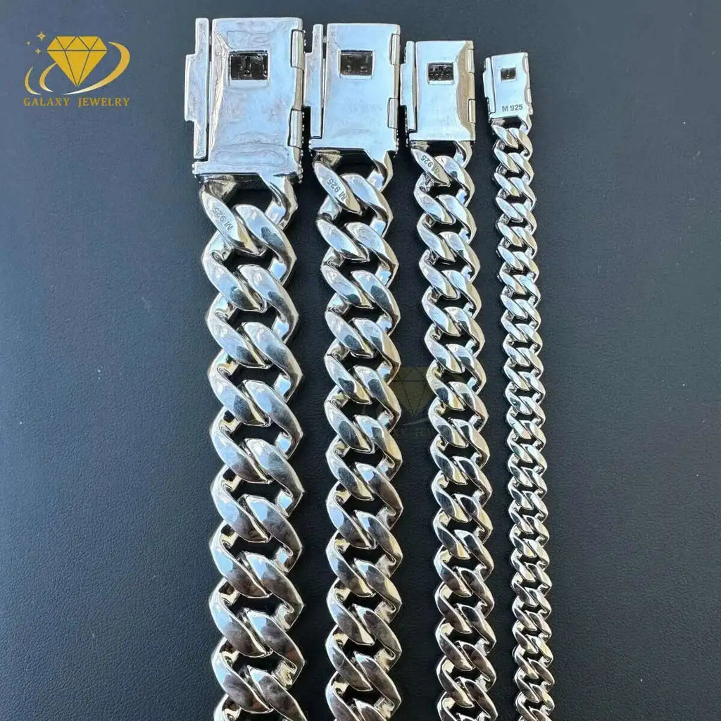 High Quality 2 Rows Prong Cuban Chain 8mm 12mm 16mm 20mm Iced Out Moissanite Cuban Bracelet Link Necklace Mens Hip Hop Jewelry