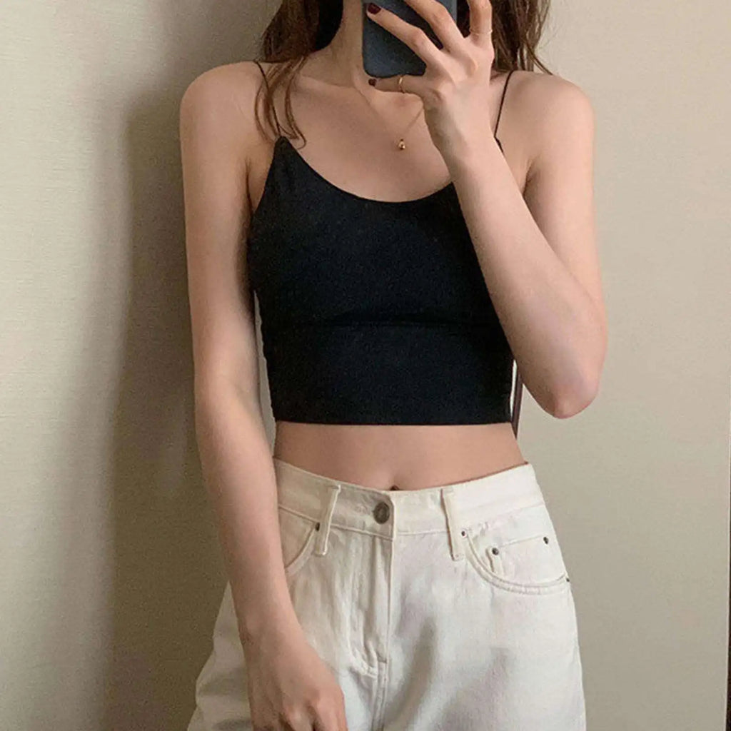 Ice Silk Backless Cami Bralette Top