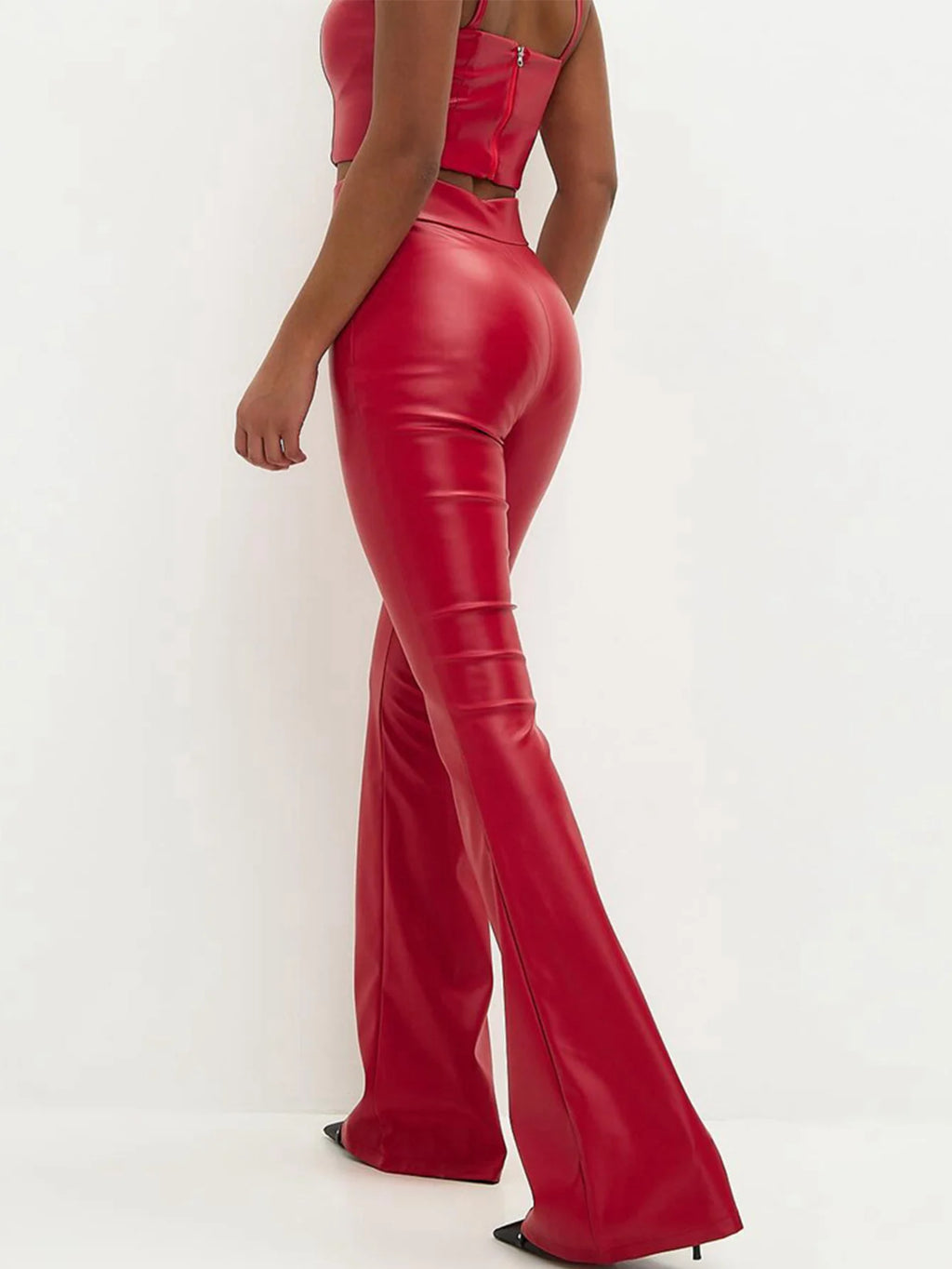High-Waist Faux Leather Pants for Women