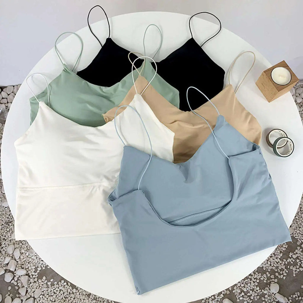 Ice Silk Backless Cami Bralette Top