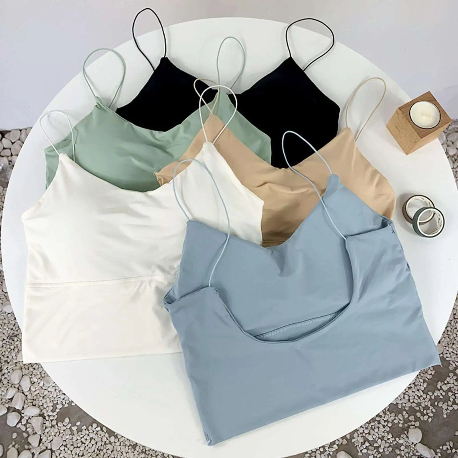 Ice Silk Backless Cami Bralette Top