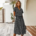 Vintage Floral Shirt Dress – Belted Mid-Calf Fit