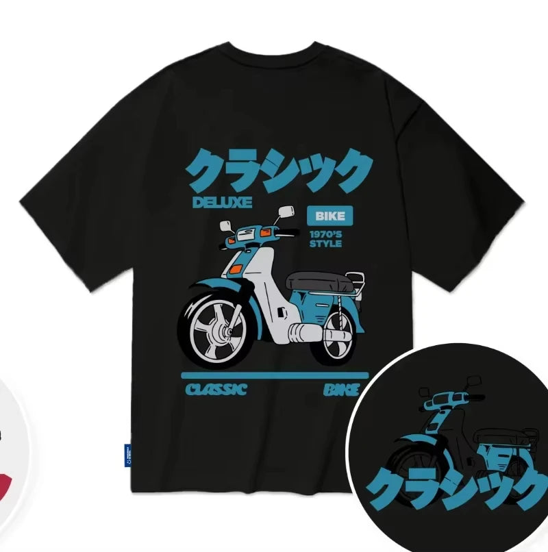 New Men's and Women's Motorcycle T-shirts for Summer.Featuring Car Logos. Round-neck Punk Casual Trendy Retro Short-sleeved Tops