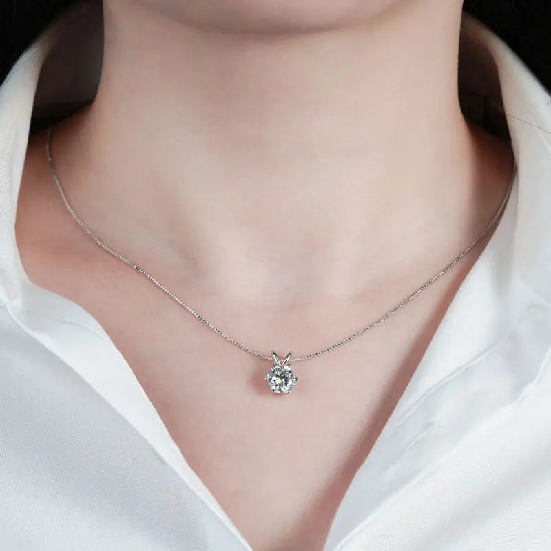 Moissanite Solitaire Pendant Necklace