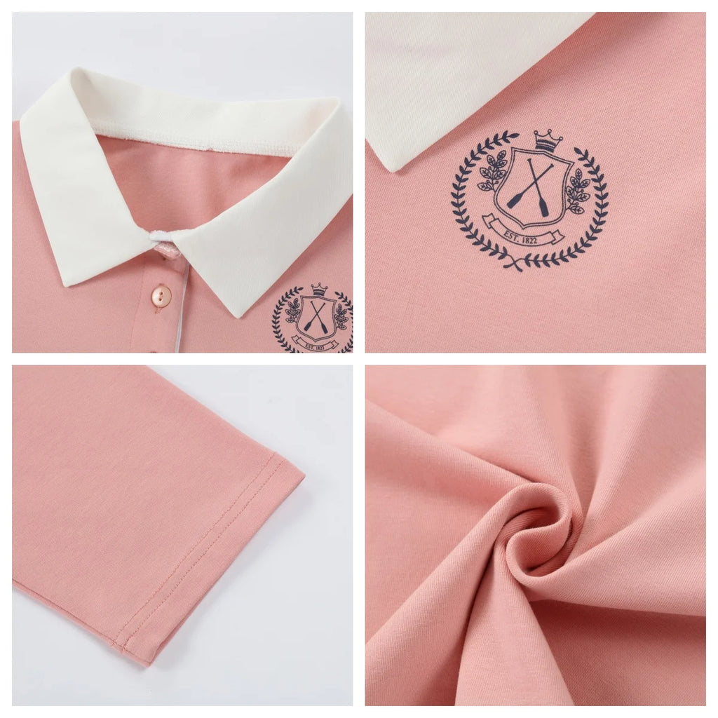 AP SS26 teen women loose contrast collar shirts girls ladies fashion cotton casual shirt tops clothing