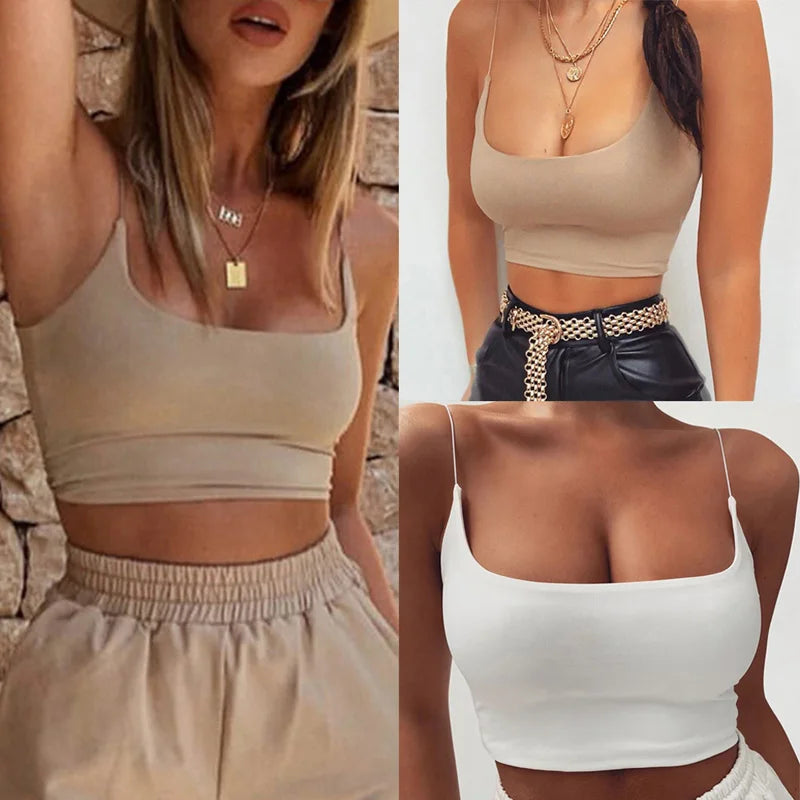 Sleeveless Cotton Crop Cami Top