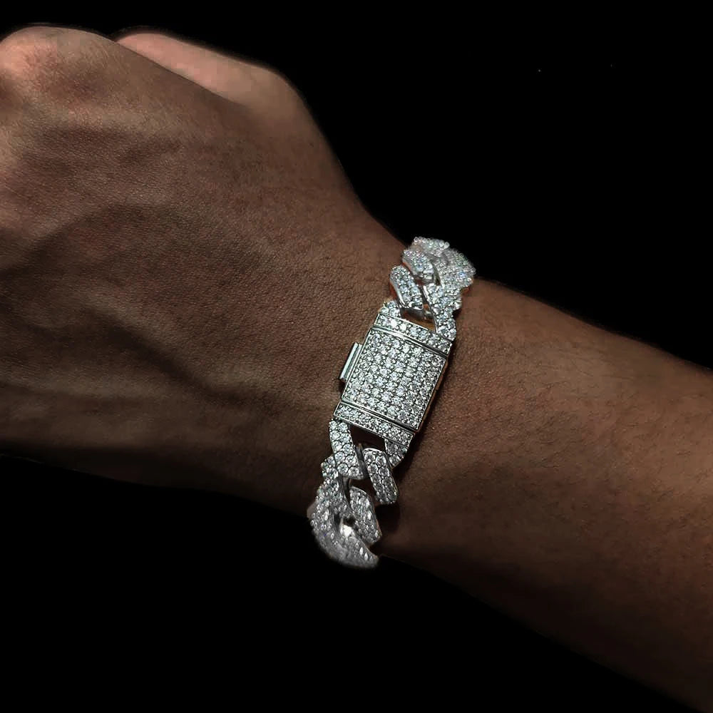 Hip Hop Jewelry 10/12/14/15/20mm CZ Cuban Link Necklace For Men Miami Bling Iced Out Prong Cuban Link Chain Party Gift