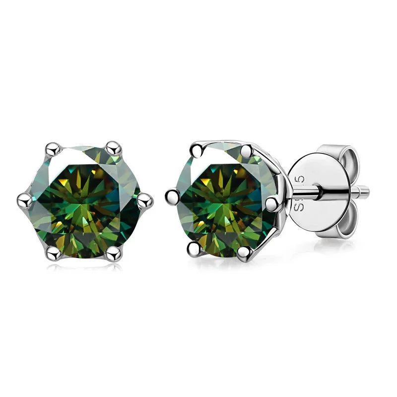 Butterflykiss D Color Moissanite Stud Earrings — 925 Sterling Silver | GRA Certified | 0.5CT, 1CT & 2CT | 20+ Colors