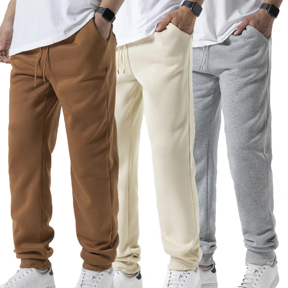 Mens Casual Pants Autumn Winter Fleece Sweatpants Men Joggers Elastic Waist Sport Casual Trousers Baggy Fitness Gym Clothing