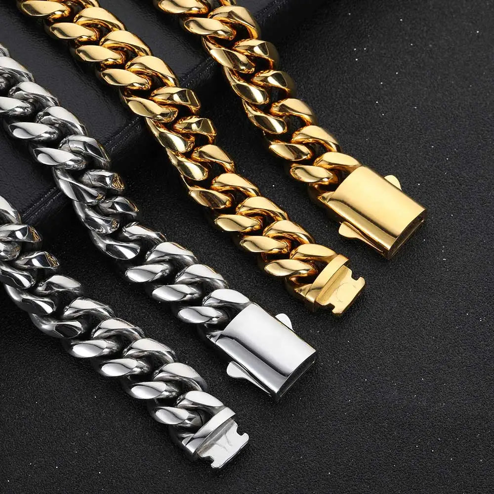 Stainless Steel Cuban Link Necklace or Bracelet – 8–14mm