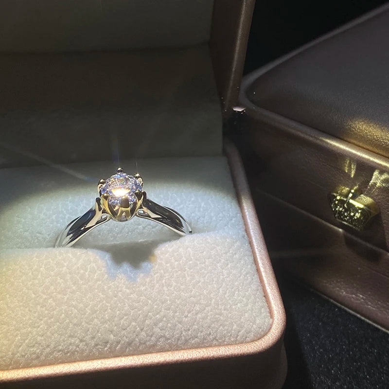 Pure 18K Gold Ring for Women Moissanite Rings with Natural Gemstones Luxur Jewelry Couples Women's Wedding Valentine's Day Gifts