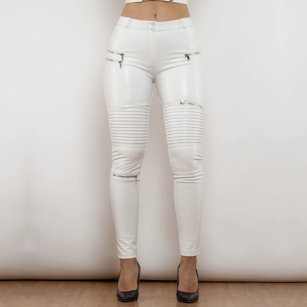 Shascullfites Melody PU Leather Pants — Gothic Biker Punk Slim Fit | Seam Hug Sculpture | 7 Colors | S–XXL