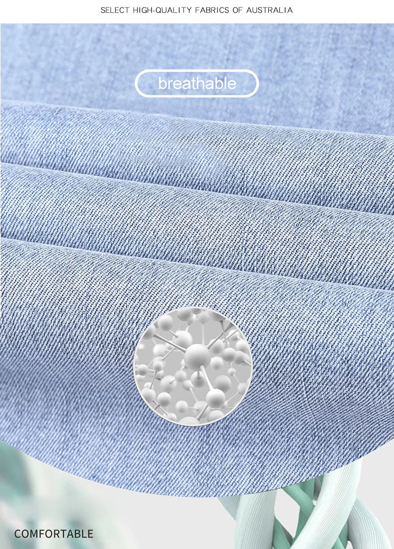 Summer Ultra-thin Men's Jeans Lyocell Soft Breathable Loose Straight Light Blue Denim Pants Business Casual Ice Silk Trousers