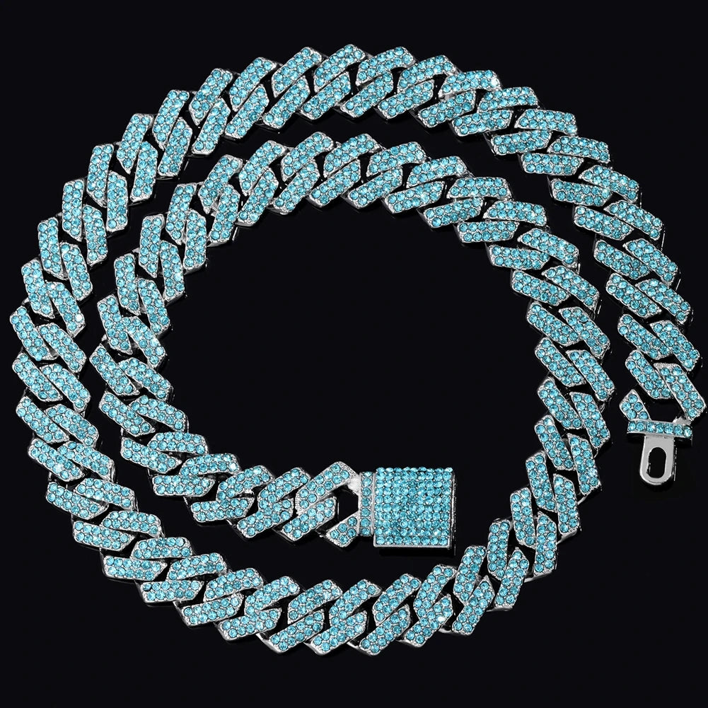 14mm Iced Out Rhombus Cuban Link Chain