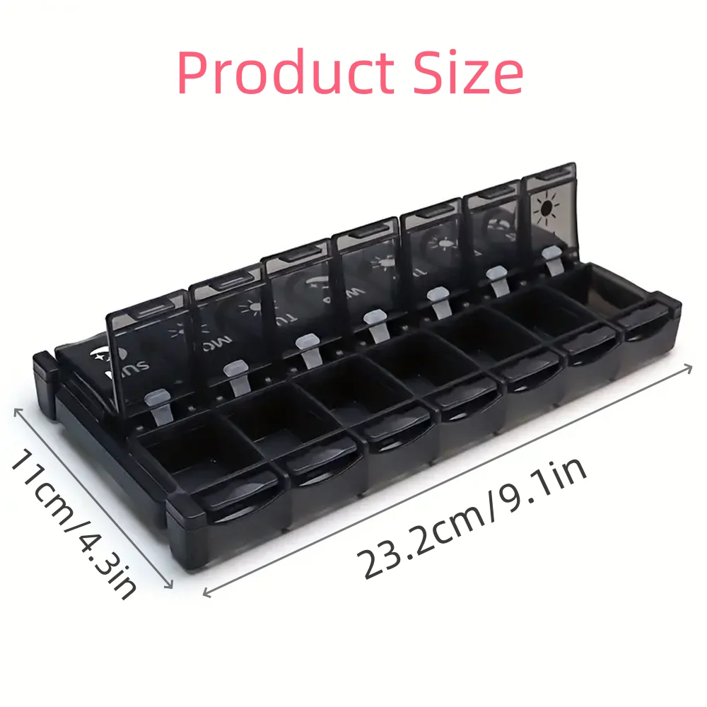 A Weekly Pill Organizer, A 7-day Pill Box, A Cute Pill Box For Travel, A Daily Pill Dispenser Stand Container For Medication