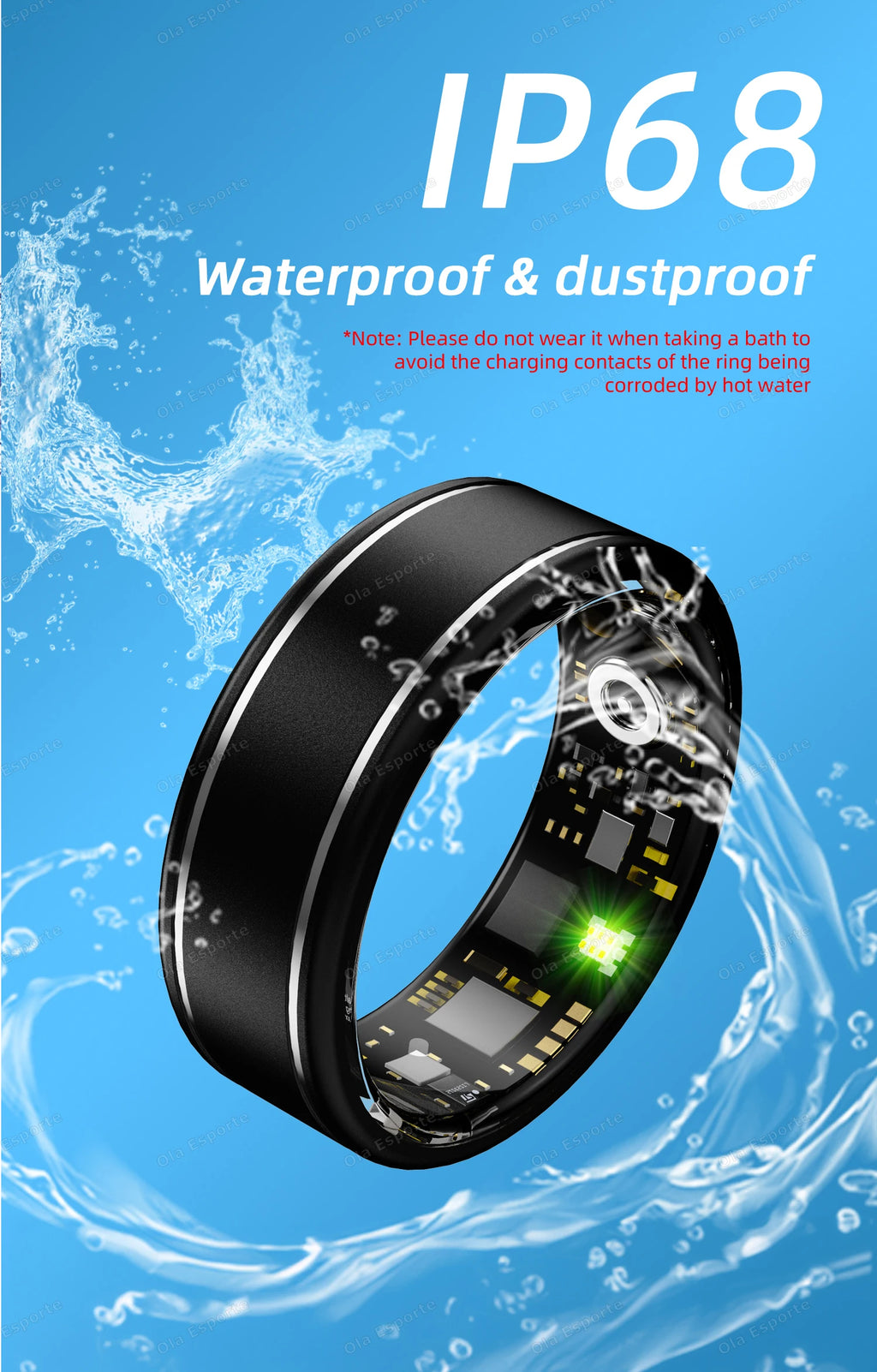New Blood Pressure Sleep Health Monitor Smart Ring Sport Remote Camera smartring IP68 Waterproof Care for family Rings Men Women