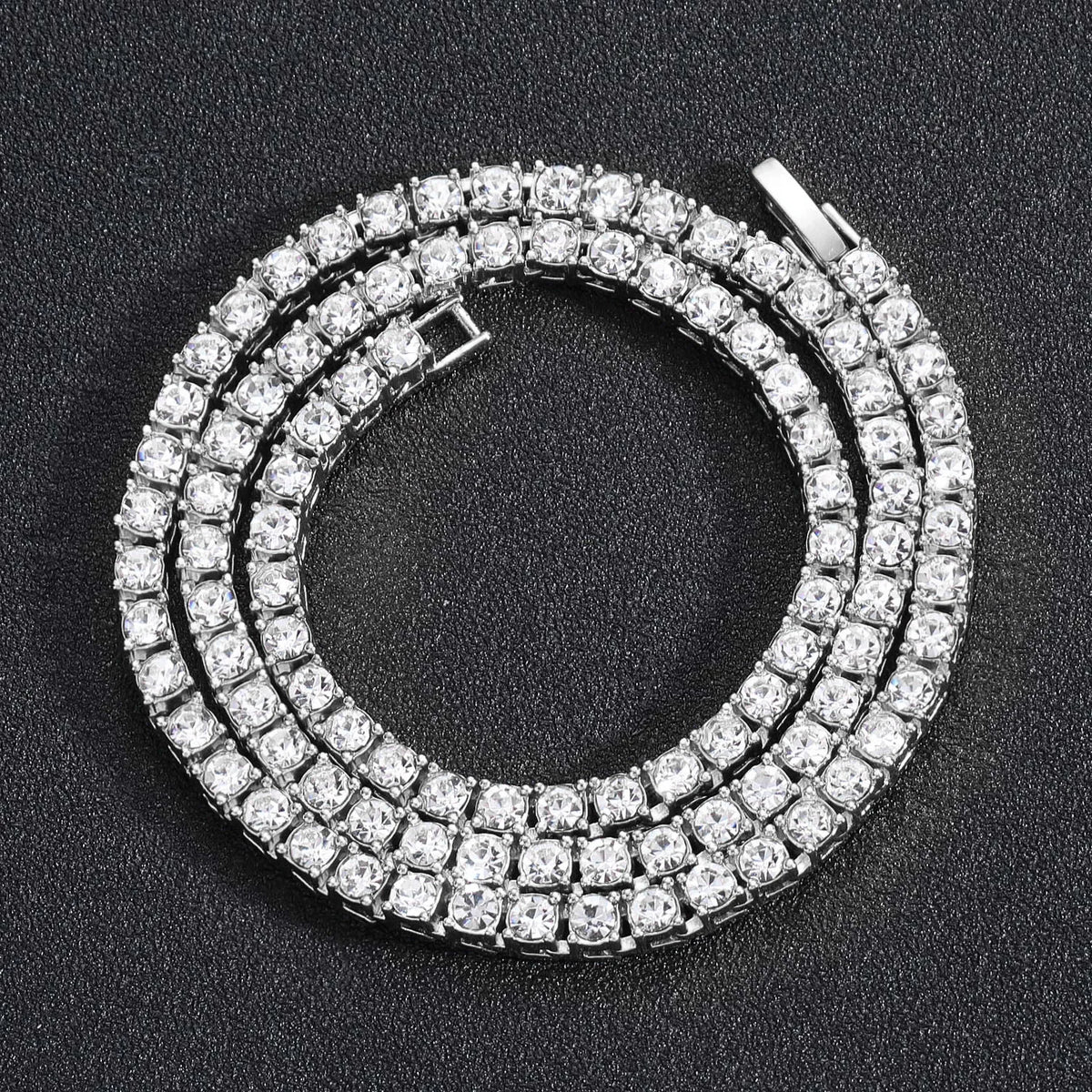 Iced Out Tennis Chain Necklace & Bracelet — 4mm or 5mm, Gold or Silver Tone | Unisex