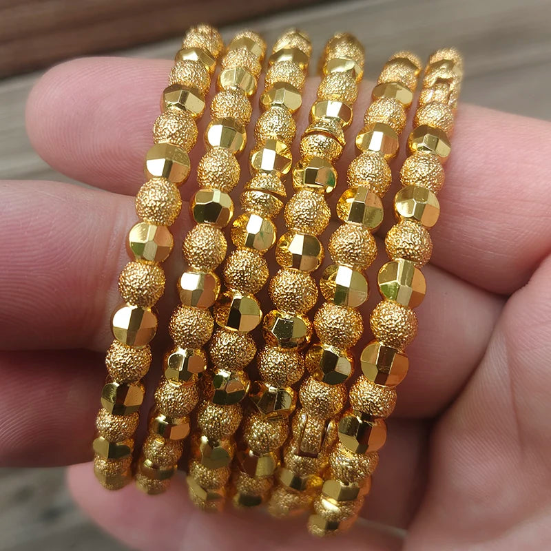 6Pcs/lot New Nigerian Wedding African Costume Bangles Dubai Fashion Charm Bangles&Bracelets For Women Party Gift