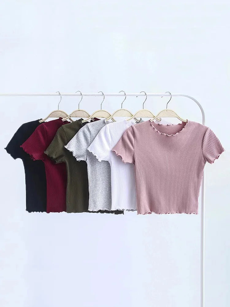 Dozw Vintage Slim Fit T-Shirt — O-Neck Short Sleeve Tight Tee | Retro Summer Tops | 6 Colors | S & M