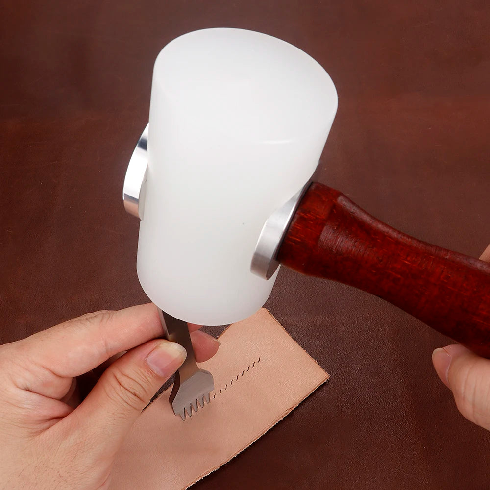 Leather DIY Carving Hammer Leathercraft Mallet Leather Work Sew Cowhide Rawhide Mallet Rubber Mallet for Flooring, Woodworking
