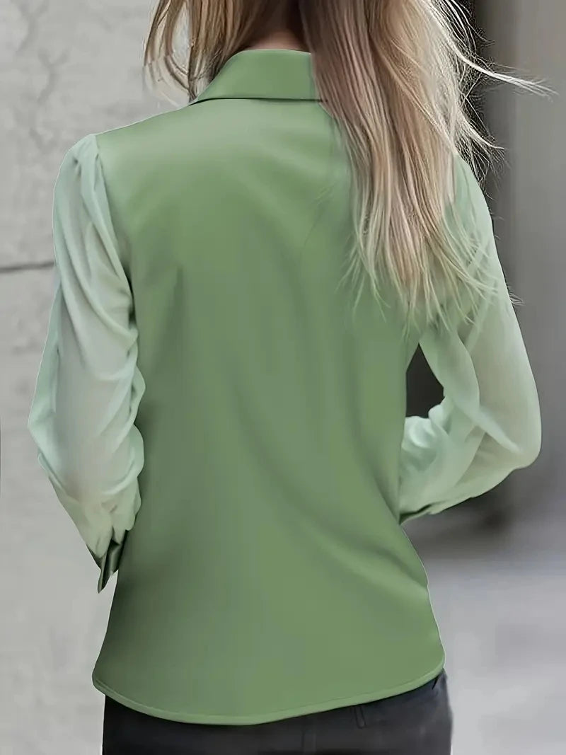 Satin Long-Sleeve Shirt for Women
