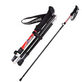 Folding Aluminum Alloy Hiking Cane Five Section Ultra Light Telescopic Outdoor Ultra Short Off-road Running Cane