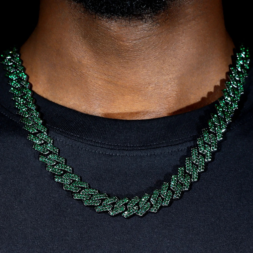 14mm Iced Out Rhombus Cuban Link Chain