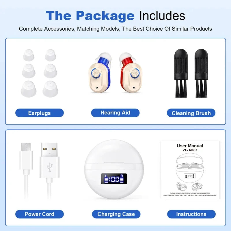 Sound assistance devices suitable for the elderly, rechargeable hearing amplifiers Headphones, Noise Cancelling hearing aids
