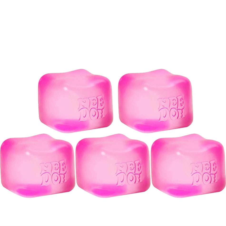 Trending Nee Doh Jellyfish & Cube Squish Toy, Soft Jelly Squeeze Stress Relief Fidget Toy, Sensory NeeDoh for Kids & Adults New
