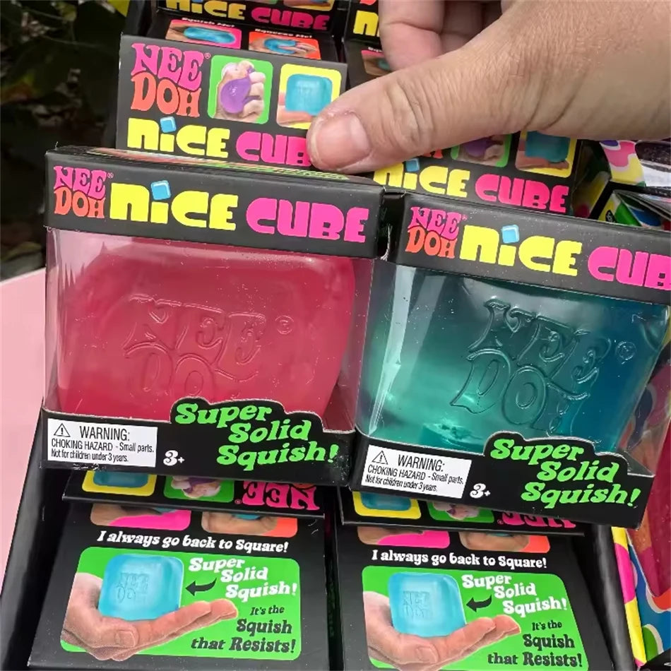 Trending Nee Doh Jellyfish & Cube Squish Toy, Soft Jelly Squeeze Stress Relief Fidget Toy, Sensory NeeDoh for Kids & Adults New