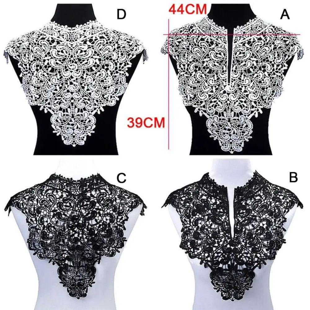 Elegant Detachable Lace Neckline Collarband Hollow Hollow Neckline Embroideried Fabric Women Neckline Apparel